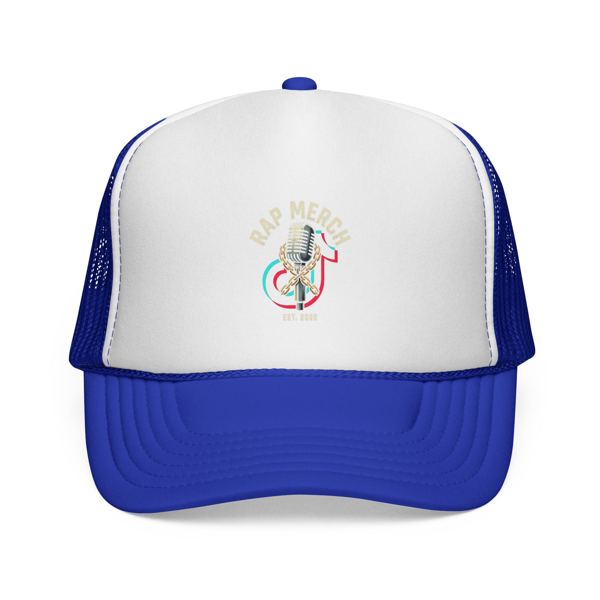 Trucker Cap — Retro Microphone 'Live Music' Embroidered Hat