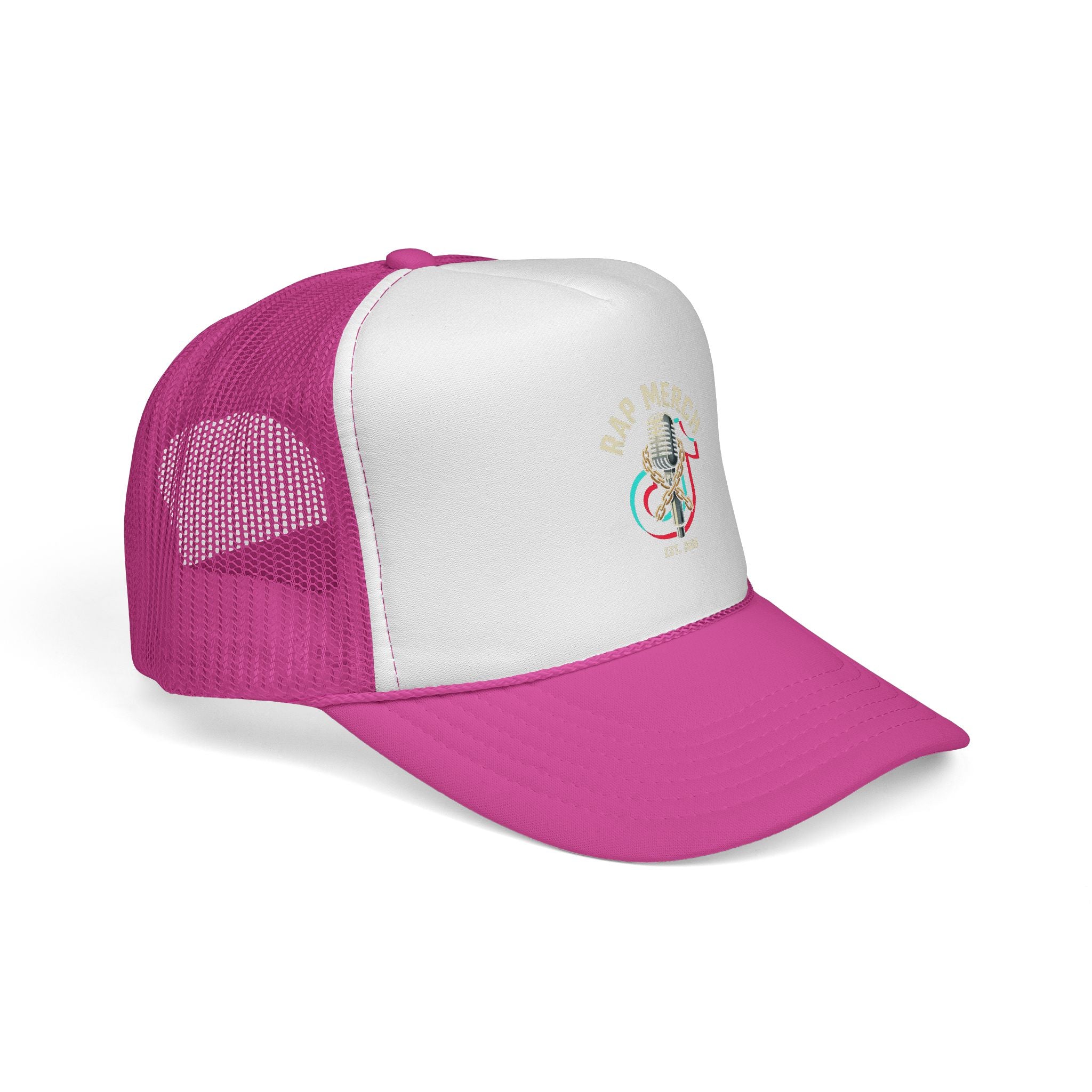 Trucker Cap — Retro Microphone 'Live Music' Embroidered Hat
