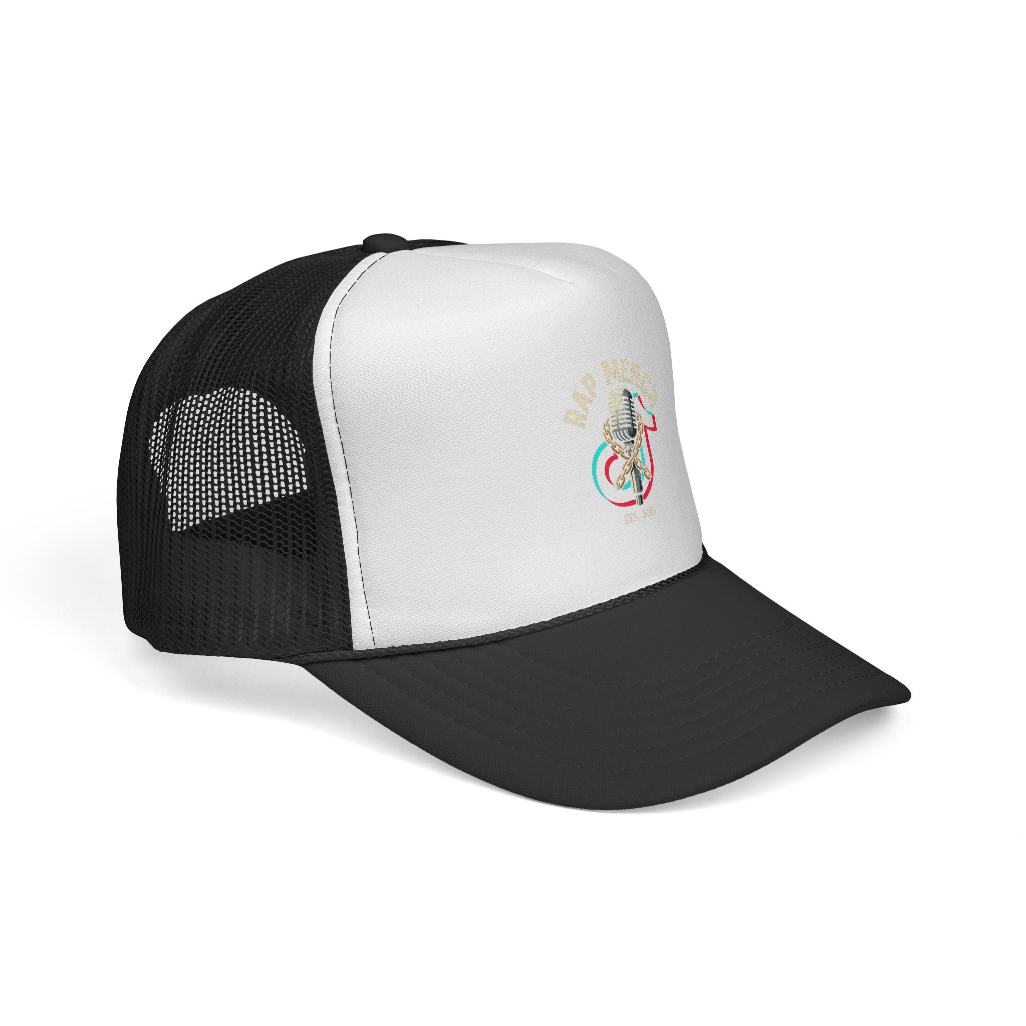 Trucker Cap — Retro Microphone 'Live Music' Embroidered Hat
