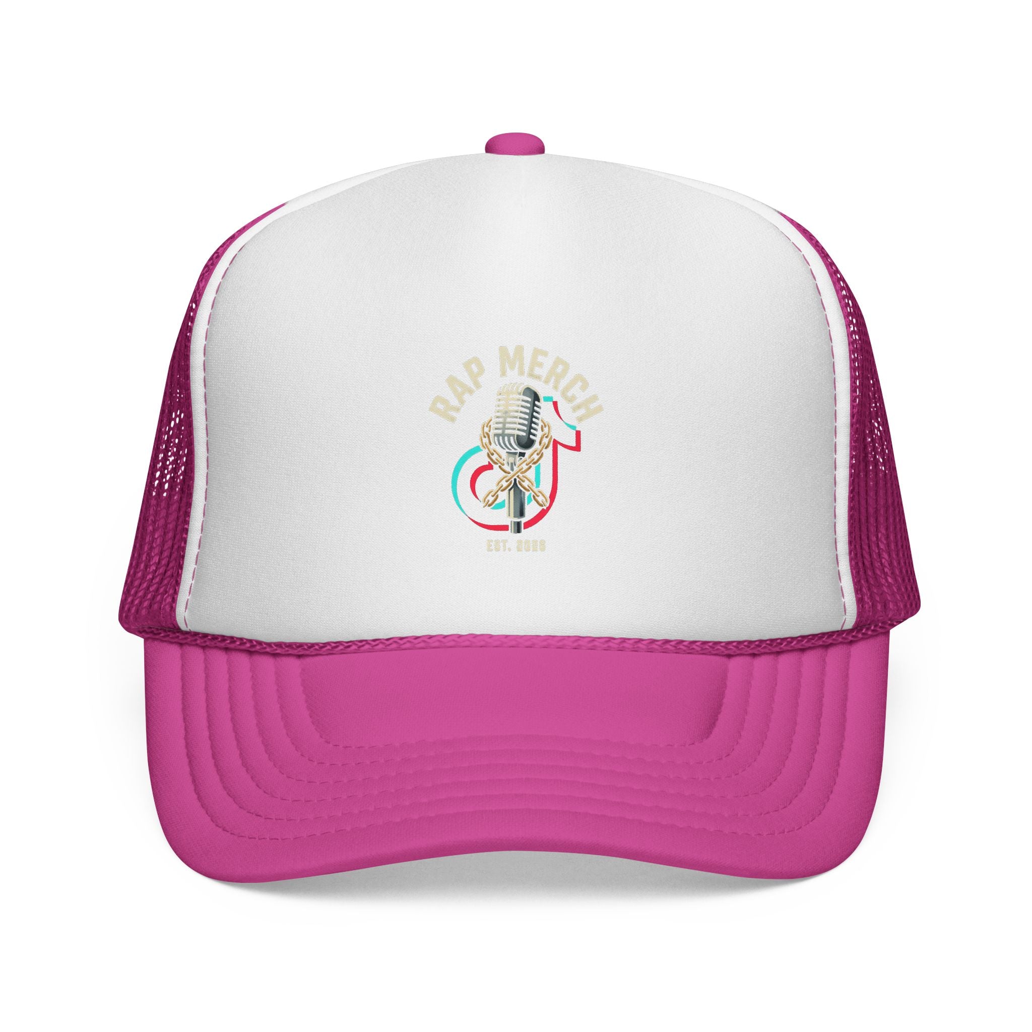 Trucker Cap — Retro Microphone 'Live Music' Embroidered Hat