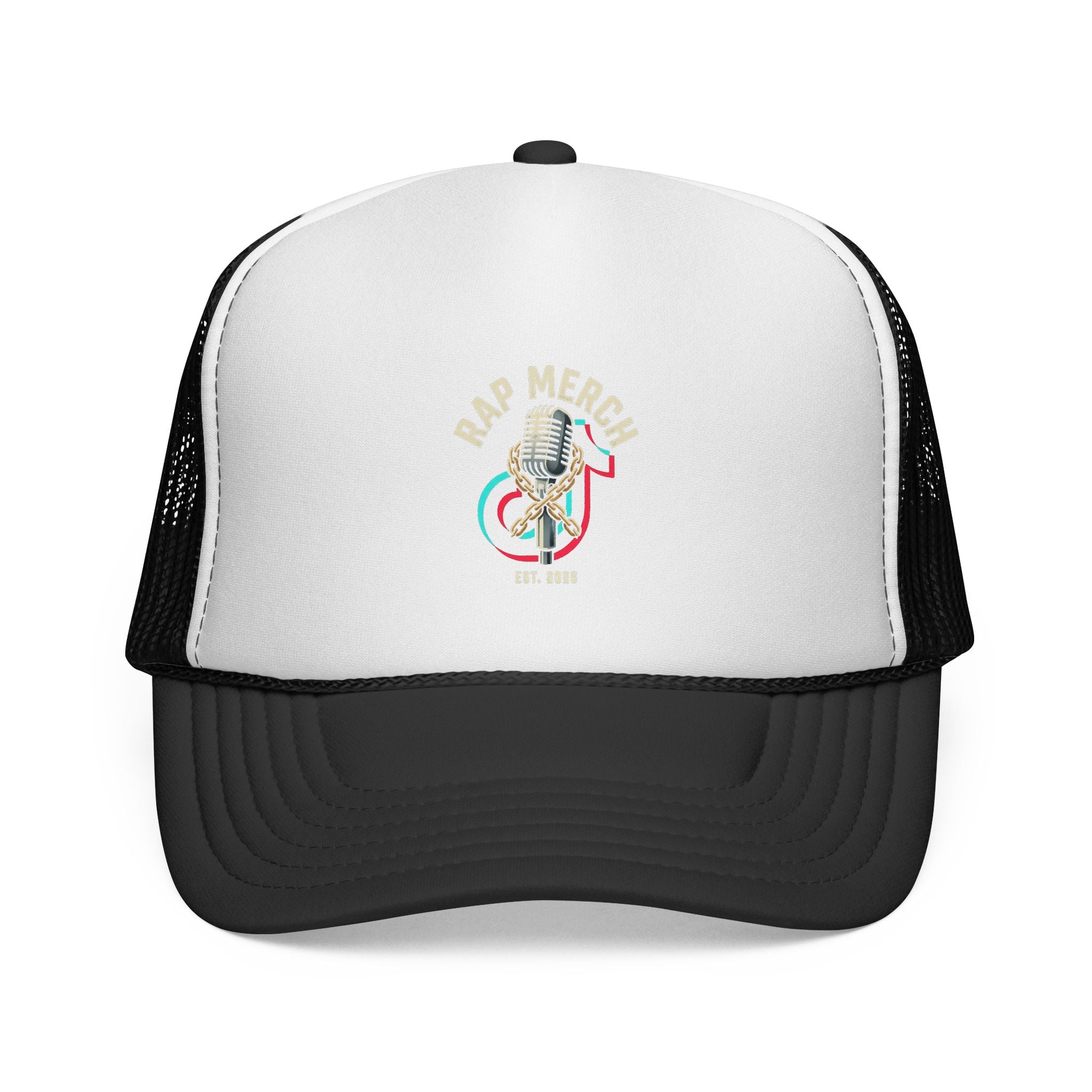 Trucker Cap — Retro Microphone 'Live Music' Embroidered Hat