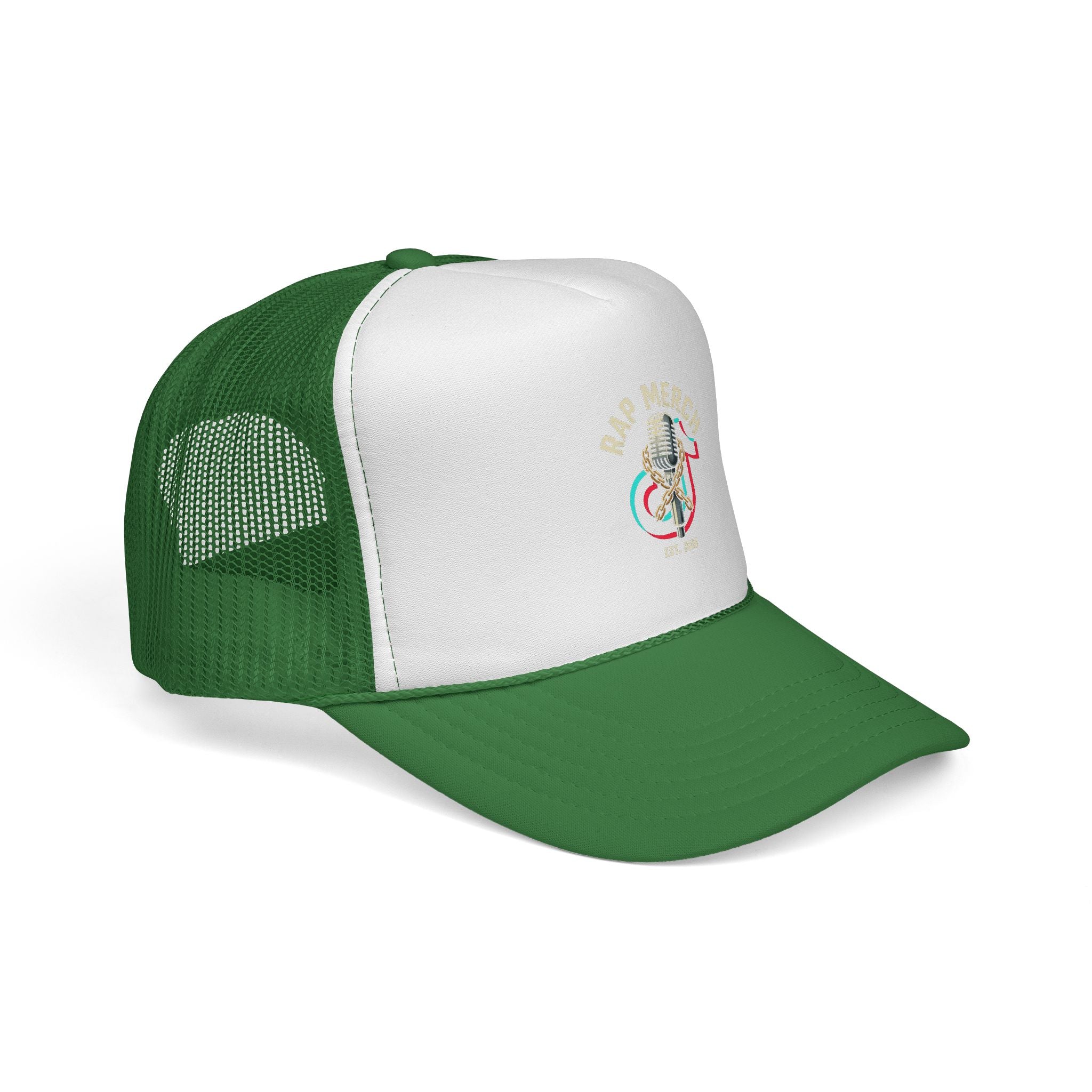 Trucker Cap — Retro Microphone 'Live Music' Embroidered Hat