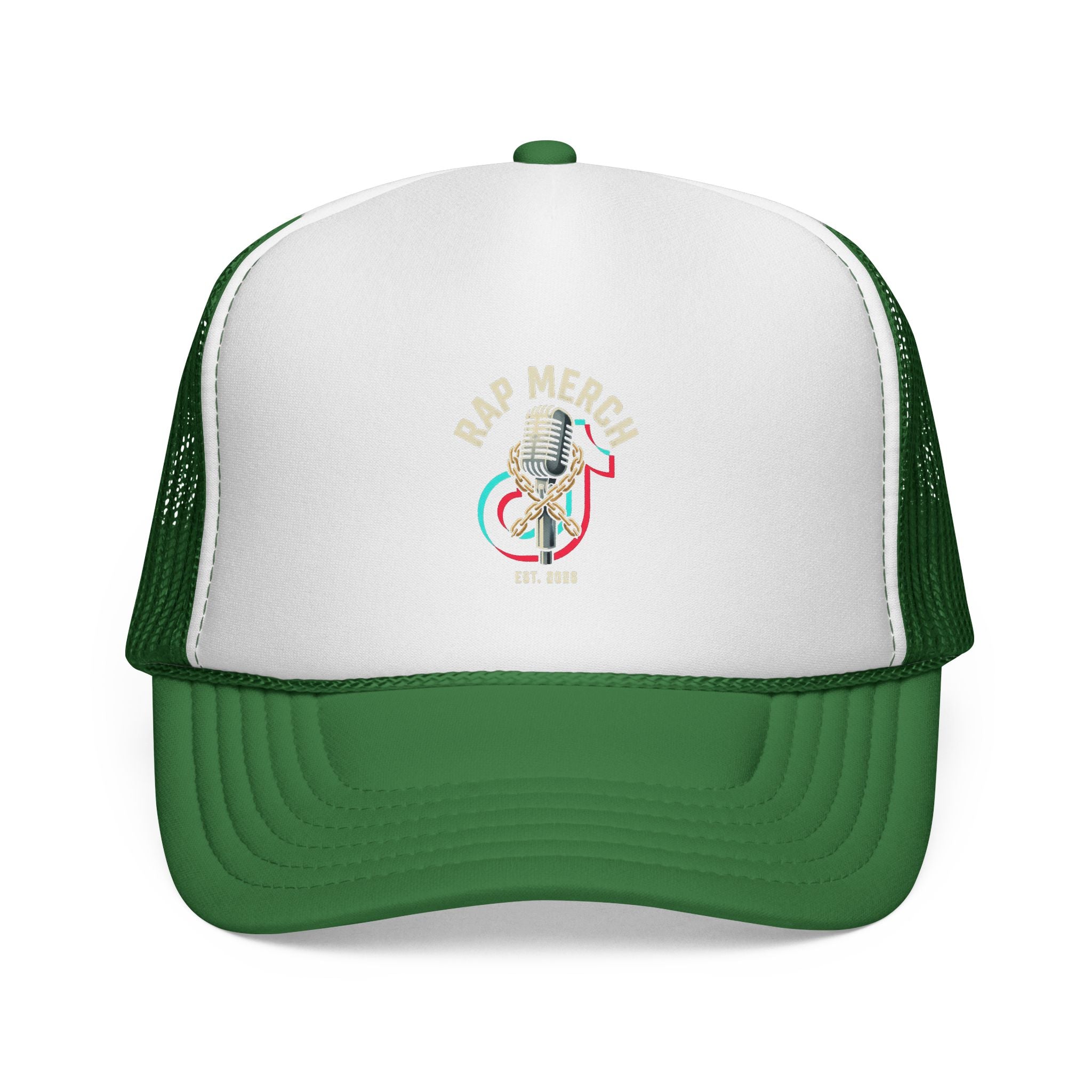 Trucker Cap — Retro Microphone 'Live Music' Embroidered Hat